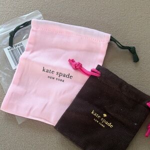 Kate Spade Pink NWT and Dark Brown like new Drawstring Pouches